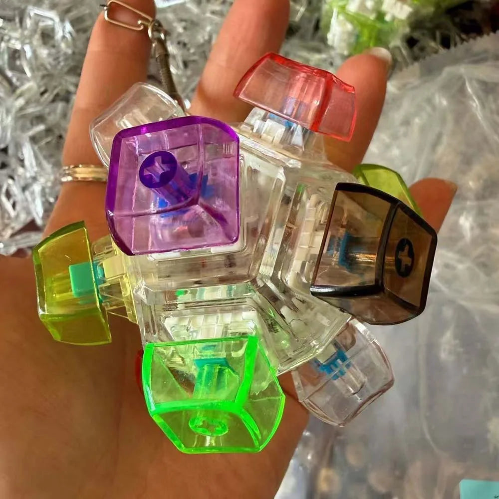 LED Keyboard Clicker Fidget Keychain
