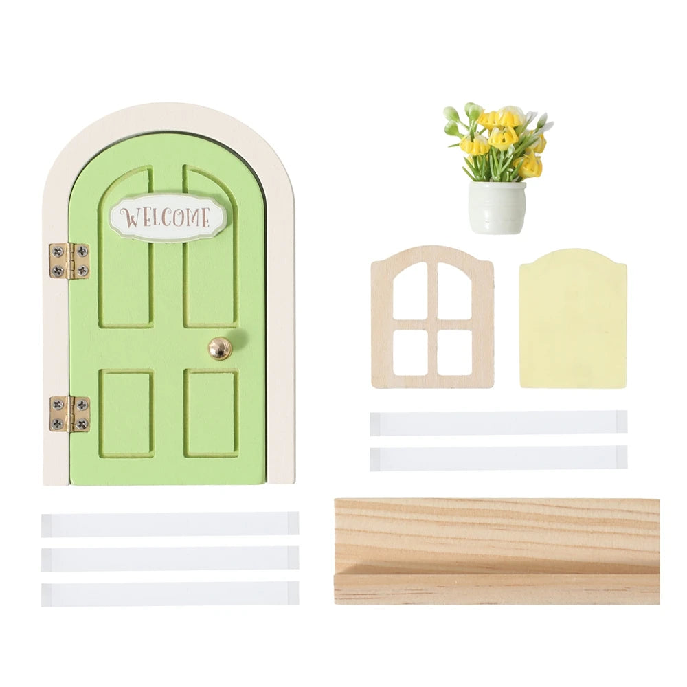 Mini Wooden Fairy Door – Dollhouse & Wall Decor
