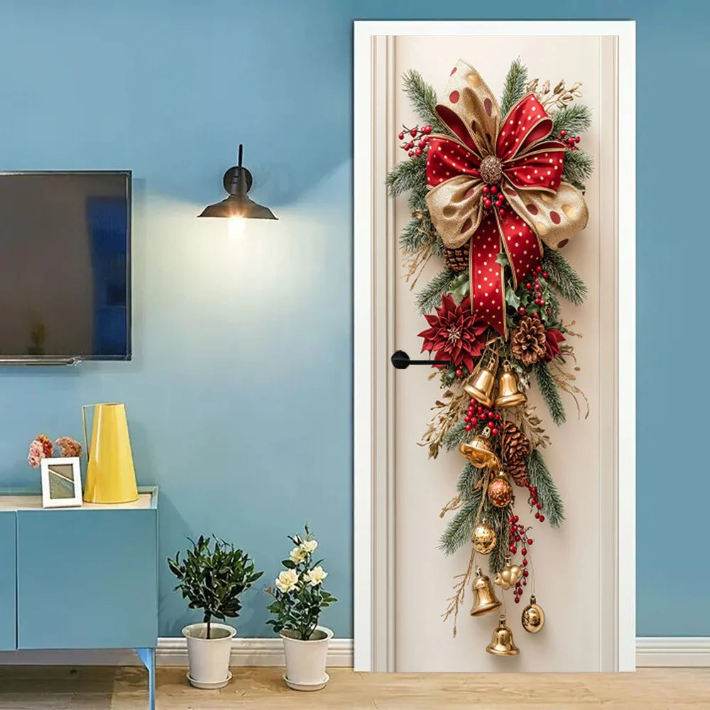 Red Bell & Greenery Christmas Wall Hanging
