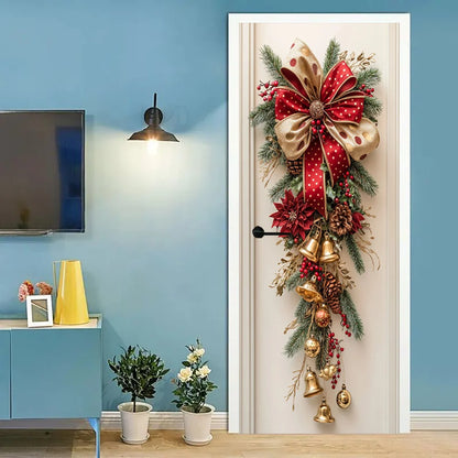 Red Bell & Greenery Christmas Wall Hanging