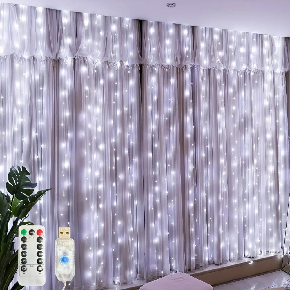 Christmas LED Curtain Lights with Remote