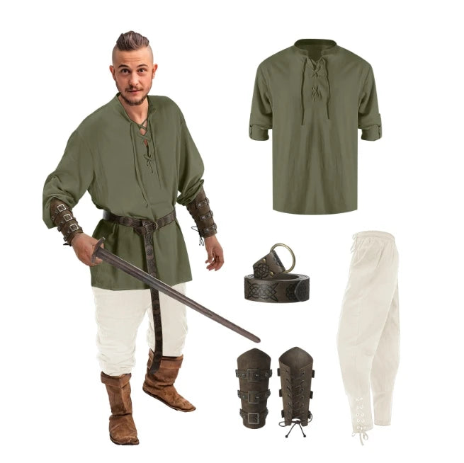 4-Piece Men’s Renaissance Pirate Costume Set