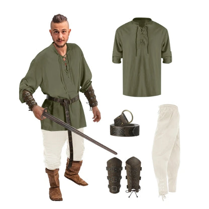 4-Piece Men’s Renaissance Pirate Costume Set