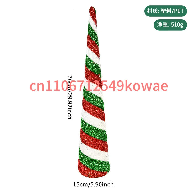 Festive Conical Christmas Tree Tabletop Decor
